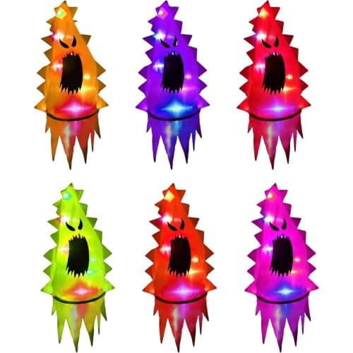 Halloween Decoration Witch Hat LED Lights Halloween For Kids Party Decor Supplies Tree Hanging Ornament Diy Hanging Amicable
