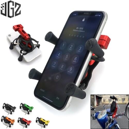 22mm Universal Motorcycle CNC Handlebar Phone Holder GPS Navigation Stand Bracket Mount For Vespa Kawasaki Yamaha Honda KTM BMW