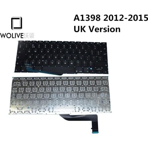 Wolive Genuine UK Brand new Keyboard language version UK For Macbook Pro Retina 15" A1398 2012~2015 Replacement