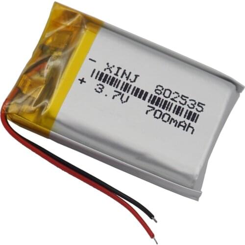 XINJ 3.7V 700mAh Polymer Li Lithium Battery Accumulator Cell 802535 For MP4 E-Book Driving Telephone Watches Tablet PC