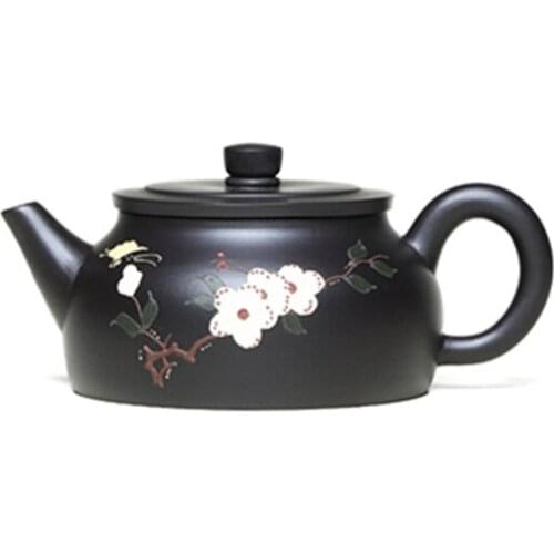 Yixing Purple Clay Pot Original Ore Black King Kong Painted Well Rails Handmade Customized Teapot Tea Set Chinese Tea Set