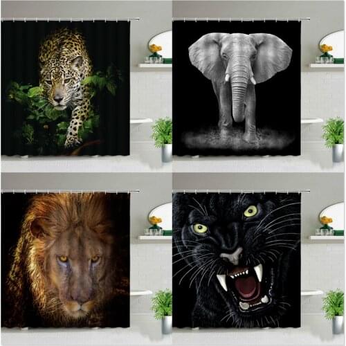 Cartoon animal elephant Curtain curtains Bathroom curtain Bath curtain shower curtain Bathroom curtain Curtain Set for bathroom
