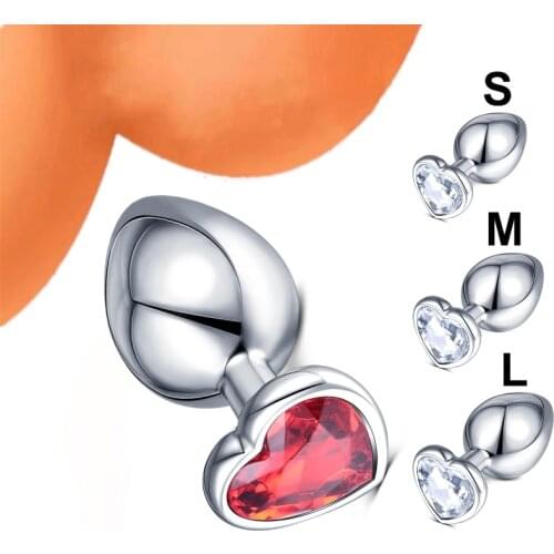 الشرج المكونات,Anal Plug Heart Stainless Steel Crystal Anal Plug Removable Butt Plug Stimulator Anal Sex Toys Prostate Massager