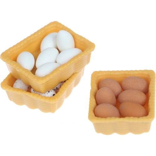 1:12 Dollhouse Miniature Mini Egg with Tray Doll House Kitchen Accessories Model Toys New
