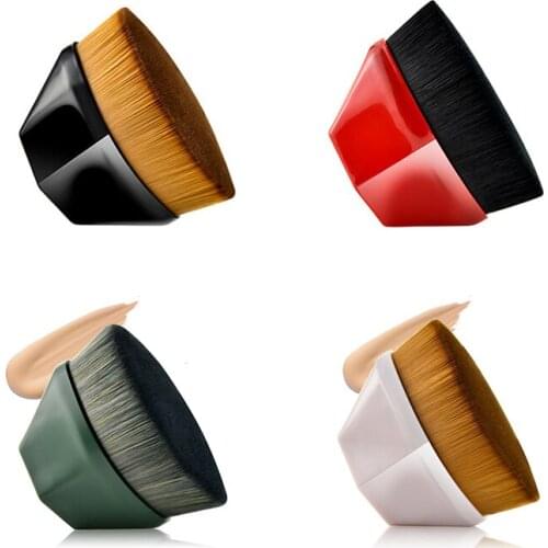 1PC Makeup Brushes Tool Hexagon No Trace Foundation Brush BB Cream Cosmetic Powder Makeup Brushes With Box Loose Powder Black