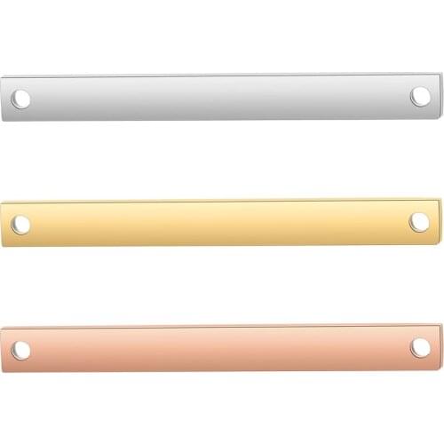 3pcs/Lot Stainless Steel Blank Bar Charms Double Holes Connectors Jewelry DIY Making Accessories 3.5*35mm