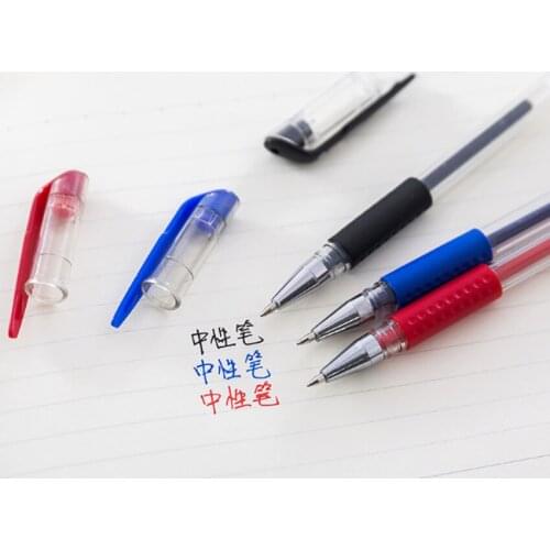 30pcs/lot Novelty 0.5mm Red and Blue and Black Three Color Selections Gel Pen Stationery gift wholesale