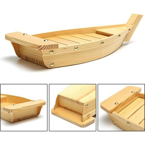 42X17X7.5Cm Japanese Cuisine Sushi Boats Sushi Tools Wood Handmade Simple Ship Sashimi Assorted Cold Dishes Tableware Bar