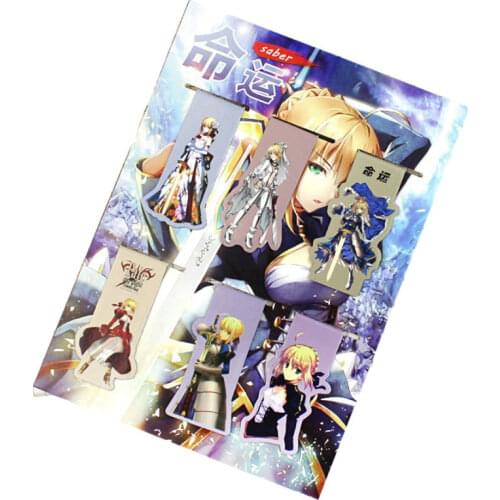 6pcs FGO Fate Grand Order Anime Magnetic Bookmark Cartoon Magnet Bookmark Child Student Kawaii Gift Bookmarks Office Stationery
