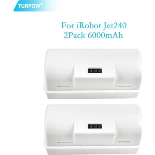 Turpow 3.6V 6000mAh Jet240 Jet 240 Battery for iRobot Braava Jet240 241 244 battery 4446040 floor Mopping Robots BC674 battery