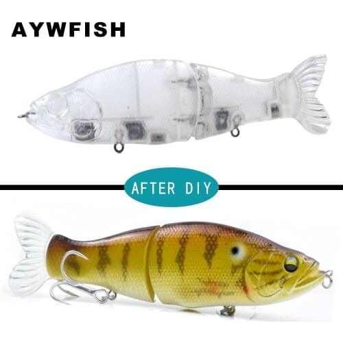 AYWFISH 3PCS A Lot Unpainted Glide 135mm 27.5g Soft Tail Sinking 2 Segments Hard Fishing Bait Blank Multi Jointed Swimbait