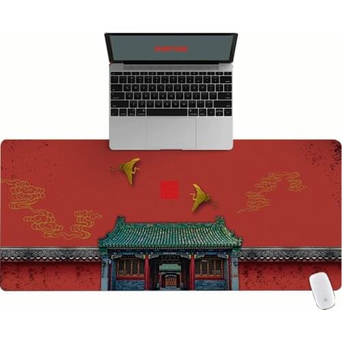 Large Office Computer Desk Mat Table Keyboard Big Mouse Pad Red Palace Wall Laptop Cushion Desk Non-slip Mat Gamer Mousepad Mat