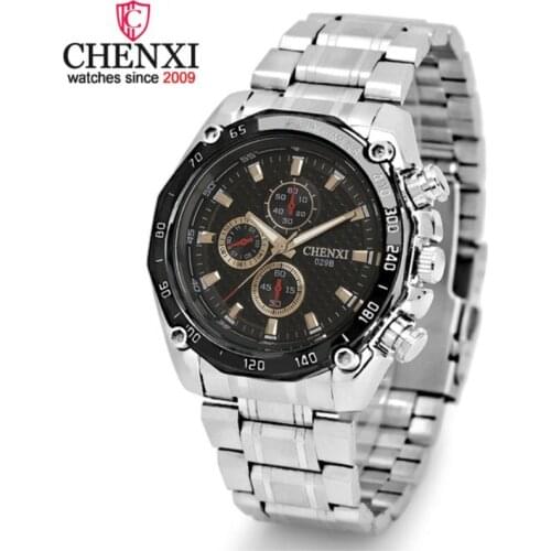 New Fashion Trend Men Sports Watch Authentic CHENXI waterproof business man watch steel belt calendar PENGNATATE