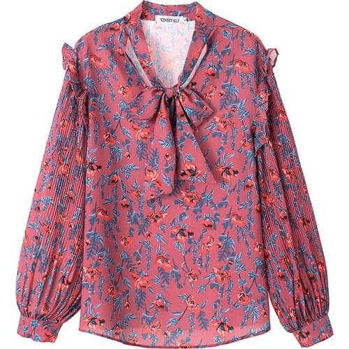 Floral Chiffon Shirts Plus Large Size Clothes 2021 Oversize Spring Autumn Feminina WomenS Top Blouse Fashion D0689