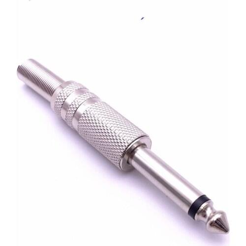 DALCAN 2pcs 6.35mm / 6.5mm 2Pole Mono Amplifier Plug 6.35 / 6.5 Metal Microphone jack plug-in Audio Connector for KTV