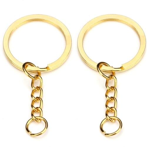 DC 20pcs/lot 20mm Gold Rhodium Antique Bronze Color Key Rings Keychain Split Ring Key Chains For Diy Jewelry Making