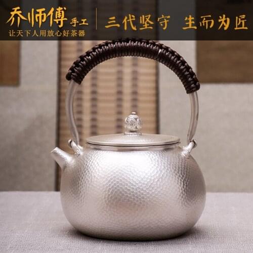 Joe teacher manual home tea teapot sterling silver 999 silver pot kettle handmade silver tea set silver teapot