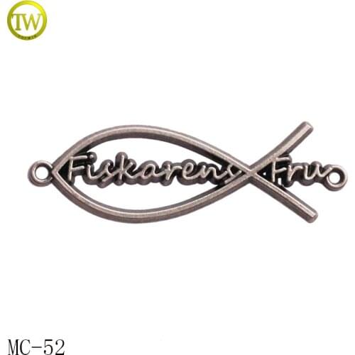 Eco-Friendly nickel lead free holes sewing logo custom metal clothing labels