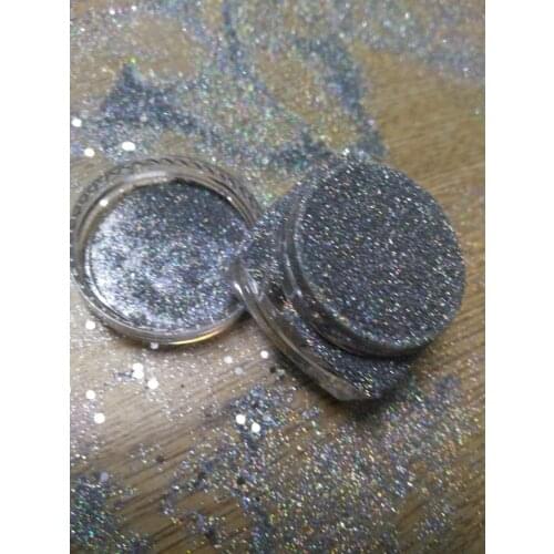 Holographic Glitter Dust Powder 0.2mm Size Nails Art DIY Tips UV Acrylic Decoration Sparkly Colorful Laser Silver, 5g, REY45