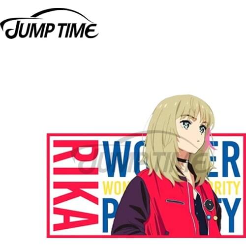 JumpTime 13 x 4.6cm Rika Kawai Wonder Egg Priority Car Stickers Laptop Decal Bumper Surfboard Waterproof VAN Laptop Car Styling