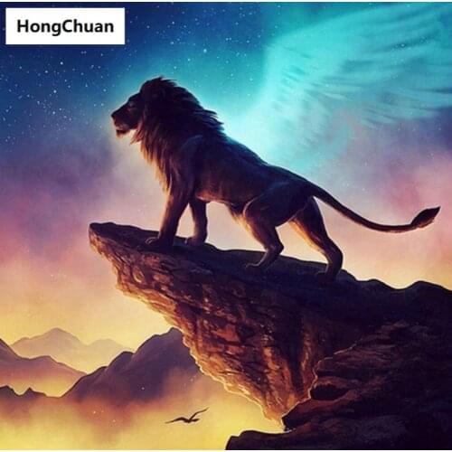Lion Mural 5D DIY Square/Round Diamond Painting Mosaic Cross Embroidery Handicraft Home Decoration Christmas Gift New Year