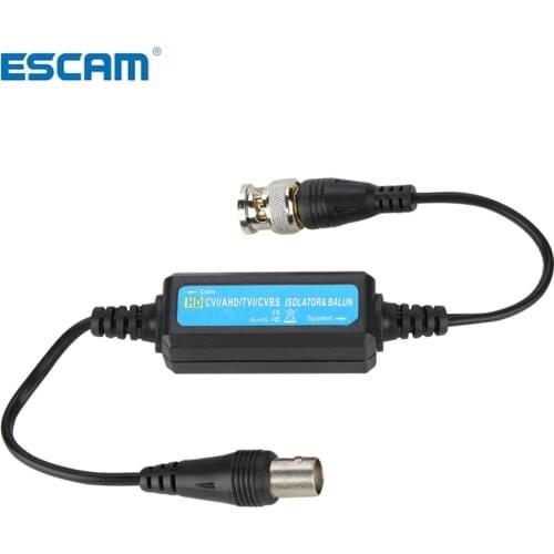 HD-TVI/CVI/AHD/CVBS Ground Loop Isolator Video Balun Coaxial BNC Male to Female for Camera