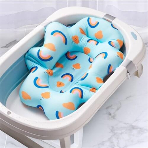 Baby Shower Bath Tub Pad Non-Slip Bathtub Mat Newborn Safety Nursing Security Bath Support Soft Comfort Body Cushion Mat Pillow