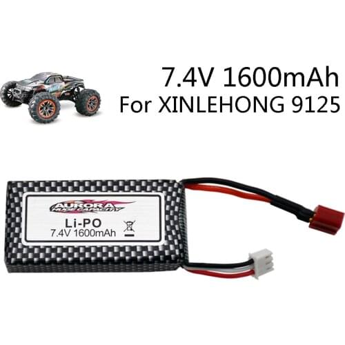 7.4V 1600mah Lipo Battery For XINLEHONG 9125 Remote Control toys Car Spare Parts 9125 battery Accessory 7.4V batteries wholesale