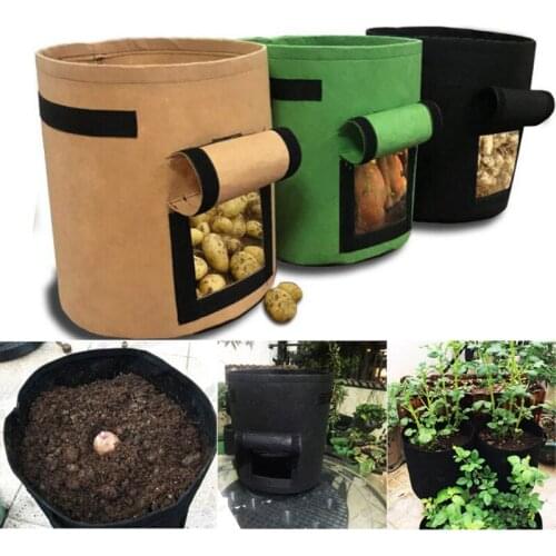 4 7 10 Gallon Plant Grow Bags Fabric Potato Planting Bag Moisturizing Fruits Garden Tool Jardin Gardening