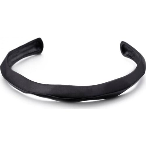 9*64mm Black stainless steel Mens bracelet Cuff Bangle Open Cool Punk Jewelry Father Husband gifts