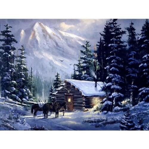 Cabin Horses Diamond Painting Kit - DIY