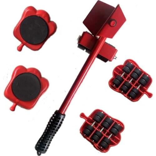 ZK50 5PCS Furniture Transport Lifter Tool Set Furniture Mover Wheel Bar Roller Device Heavy Stuffs Moving Hand Tools Accessories