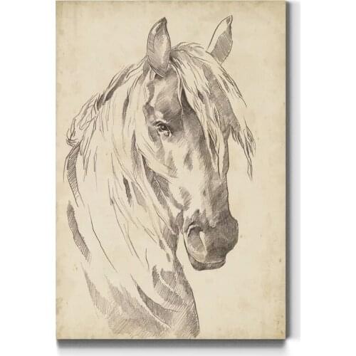 Canvas Pictures Home Abstract Animal Horse Black Line Decoration Paintings Poster Prints Wall Art Modular Living Room No Framed