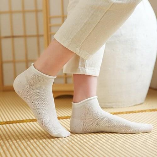 Solid Color Mesh Edge Woman Socks Cotton for Spring Summer Kawaii Socks Women Casual Fashion Calcetines 30503