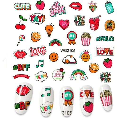 The New Nail Water Sticker DIY Colorful Fruits Image Nail Art Paper Decoration Manicure Tattoos Creative Designs Watermark Decal