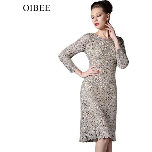 OIBEE2021 new dress female fashion hollow embroidered slim slimming dress skirt female dress