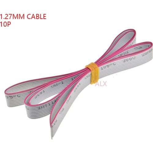 1Meter 10P 1.27mm PITCH Grey Flat Ribbon Cable 10 Pin AWG 28 UL2651 300V WIRE for 0.10" IDC FC 2.54MM Connector