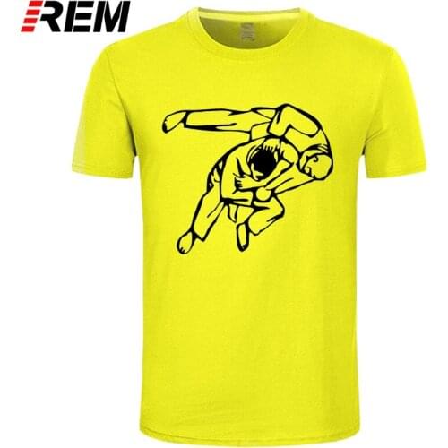 REM JUDO way jujitsu T-shirt Top Lycra Cotton Men T shirt New Design High Quality Digital Inkjet Printing