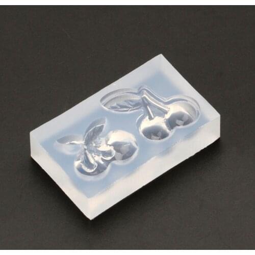 Cute Cherry Hairpin Earrings Pendant Silicone Resin Mold Jewelry Making Tools