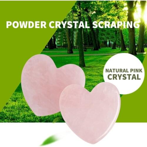 Natural Jade Gua Sha Board Heart Shaped Rose Crystal Scraping Massager Body Facial Stone Scraper Acupuncture Massager
