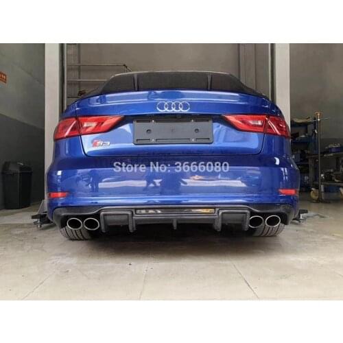 Car Styling For Audi A3 S3 S Line 2017 2018 2019 Carbon Fiber Rear Bumper Lip Spoiler Rear Diffuser Protector