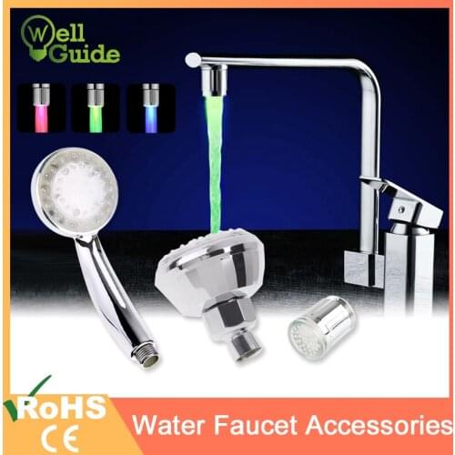 LED Water Faucet Accessories Glow Colorful Tap Nozzle For Bathroom Kitchen Head Light 3 Colors 7 Colors
