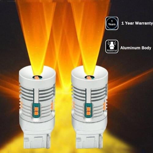 T20 7440 W21W 7440A WY21W LED Built in Resistor Anti Hyper flashing LED Bulb Turn Signal Light Amber Orange Color Error Free