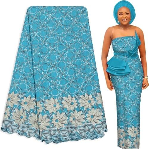 Fabricbob 2021 100% Cotton Swiss Voile Lace Fabric High Quality Nigerian Party Embroidery Soft African Lace Fabric 2.5 Yards