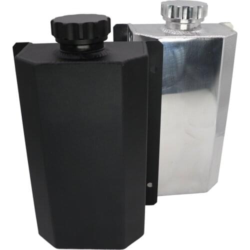 Universal 2L Alloy Engine Oil Fuel Gas Catch Can Breather Tank Bottle Coolant Radiator Overflow Tank