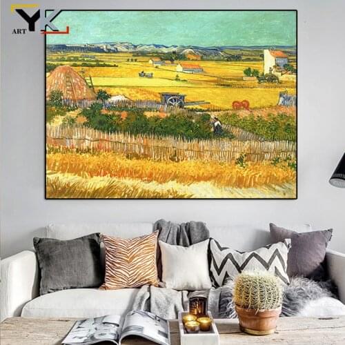 Van Gogh Famous Abstract Paintings Flower Harvest Starry Night Big Size Home Decoration Art Wall Pictures For Living