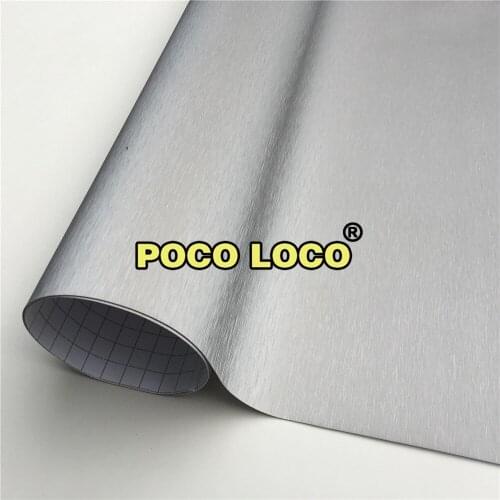 Silver Brushed Aluminum Vinyl Wrap Sticker Decal Film Sheet Auto Brushed Silver Applied To Car Motorcycle Mobile Phone Laptop