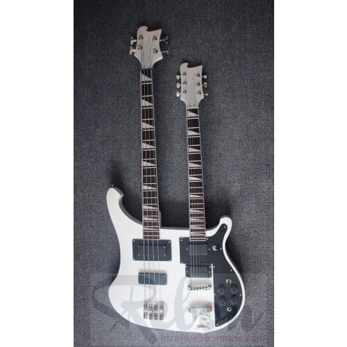 Weifang Rebon double neck ricken electric guitar in white colour