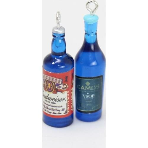 Yamily 10Pcs/Resin Gin Bottle Charm Alcohol Drink Liqour Beer Bottle DIY Making Pendant Jewelry For Keychain Earrings Necklace