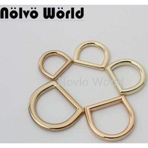 10-50 pieces 5 sizes 15 16 17 20 23mm round edge die-casting d ring for backpack closed d buckles handbag hardware